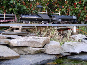 2-8-2 locomotive on Meziadin Viaduct